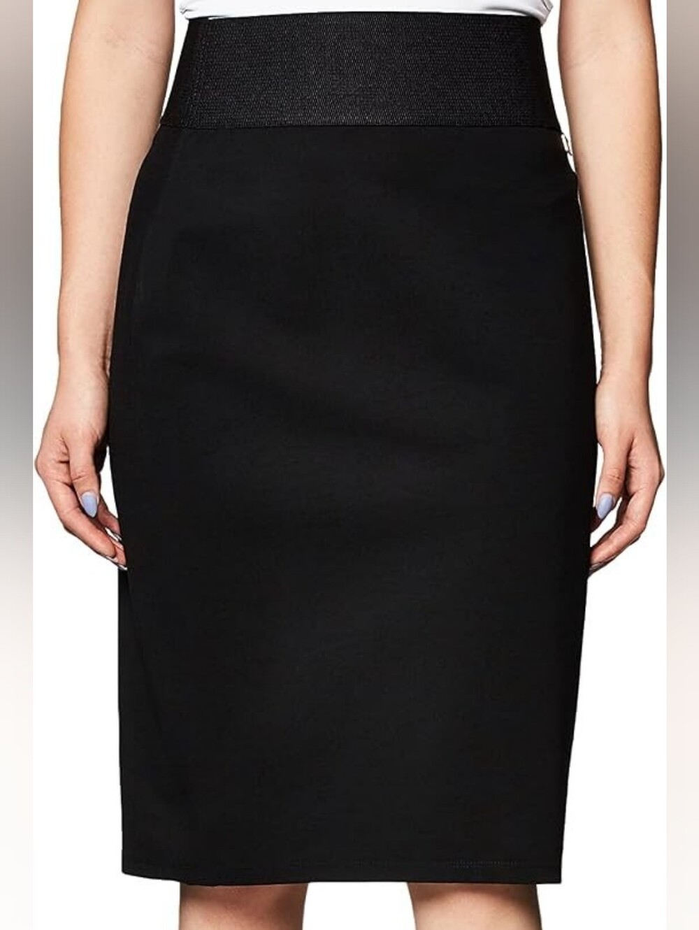 Calvin Klein Black Pencil Skirt with Textured Waistband